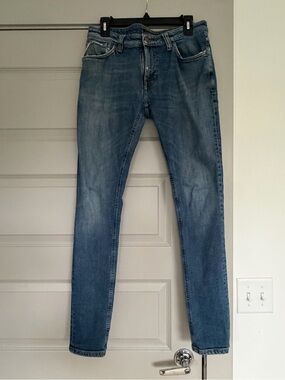 Nudie Jeans Men's Slim Jeans in Washed Blue, 32x32